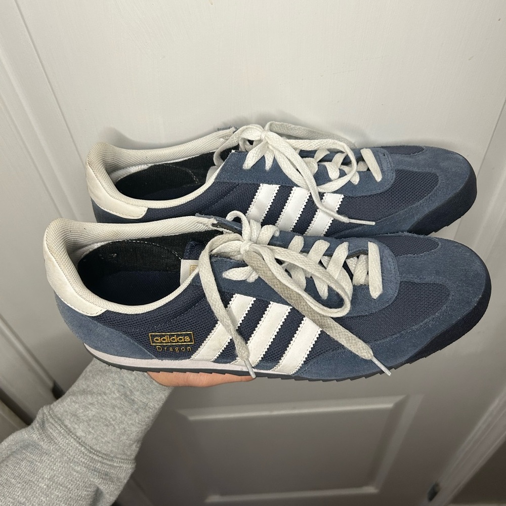 Adidas Dragon Men's Navy and White Sneakers